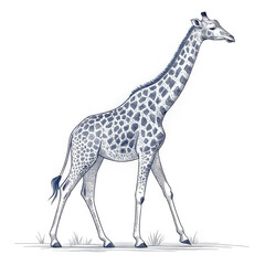 Naklejka premium giraffe vector illustration ,outline isolated on white background