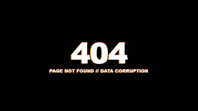 404 Error Page Not Found Data Corruption.