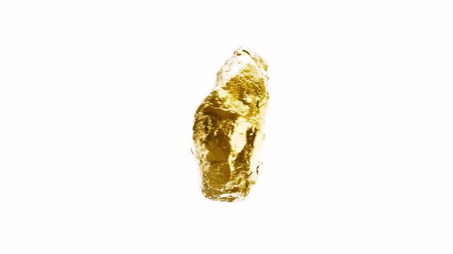 Raw gold, 3D render, real gold pieces, 3D icons, 3D background, gold element demonstration, Au