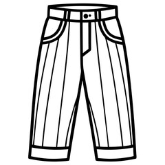 Trousers line art vector