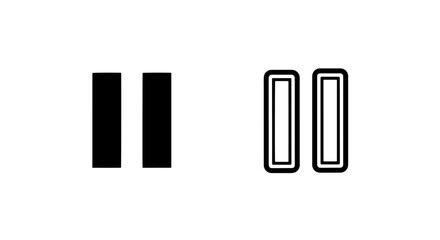 Pair of pause icons, solid and outlined, used in media players and digital interfaces.
