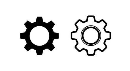Two gear icons, one solid black and one outlined, representing mechanics, settings, or teamwork.