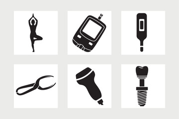  Medical and health care icons collection vector illustration.
