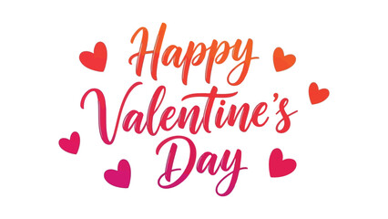 A vibrant and cheerful valentine s day greeting with artistic lettering and surrounding heart motifs