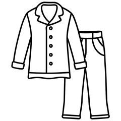 Pajamas line art vector