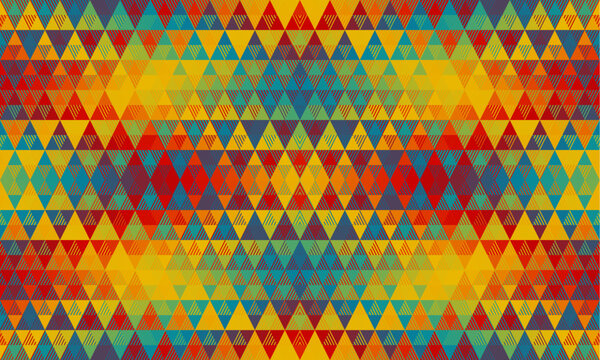 Tribal and ethnic pattern geometric triangle, seamless vector abstract background for fashion. Aztec geometric polygonal sport style