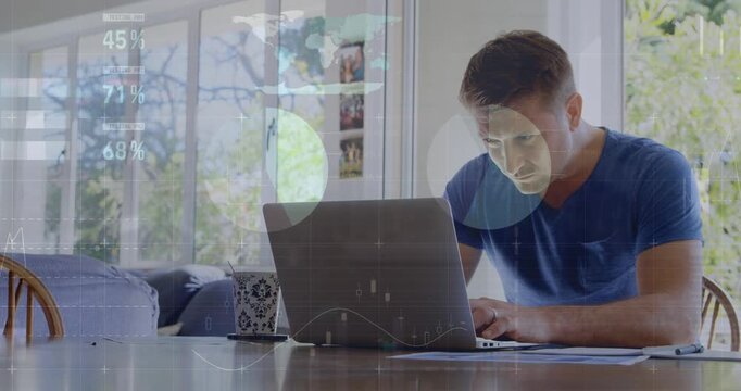 Animation of mathematical equations over students using laptop in classroom