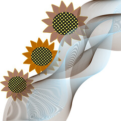abstract background with sunflower