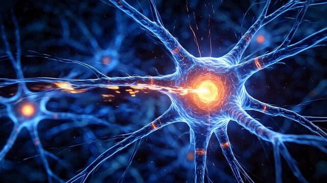 Neuron cell with electrical activity