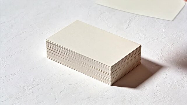 Hand holding stack of blank cards