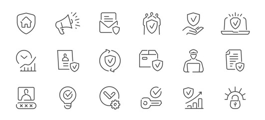 Digital data protection and internet privacy set of icons. Cyber security, authentication concept. Password symbol