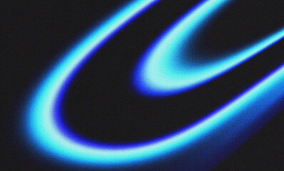 Dark purple and cyan abstract background featuring soft grainy curve and neon glow