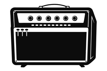 Obraz premium guitar amplifier line art silhouette vector illustration
