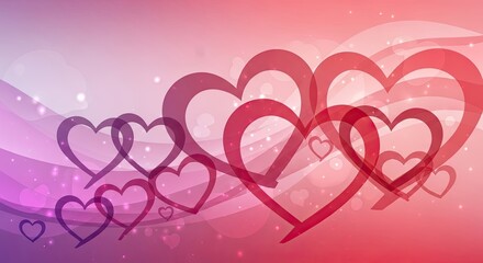 heart shapes on pink background