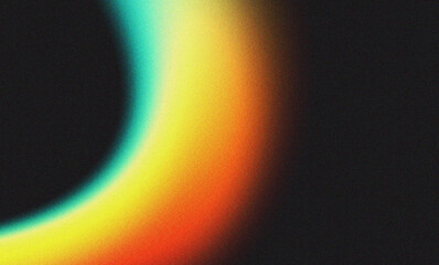 Multicolored yellow cyan and red grainy background with dynamic retro spectrum effect