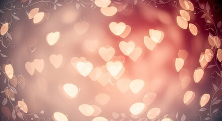 Romantic hearts bokeh background