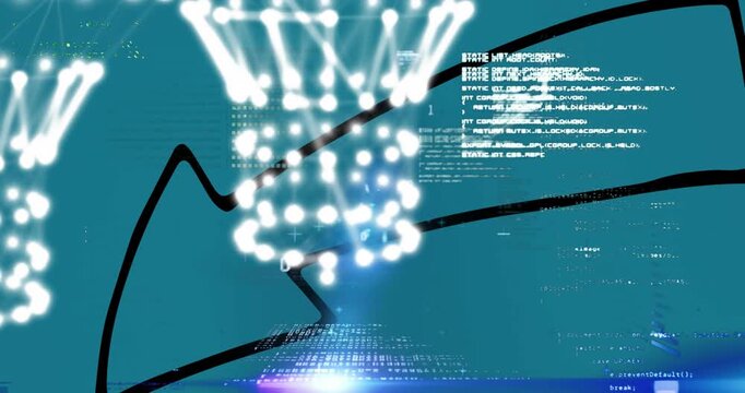 Animation of shapes over arrow and data processing