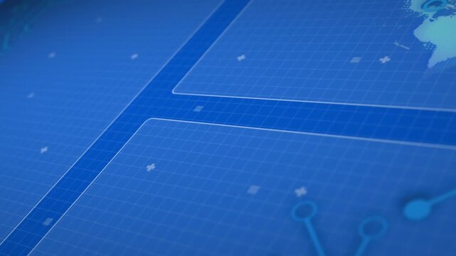 Animation of binary coding and data processing on green background