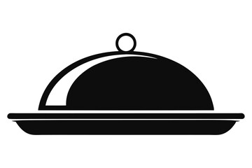 Fototapeta premium serving tray line art silhouette vector illustration