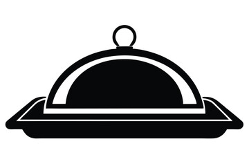 Obraz premium serving tray line art silhouette vector illustration