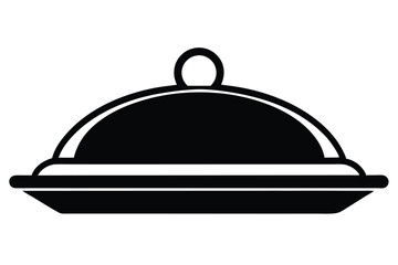 Obraz premium serving tray line art silhouette vector illustration