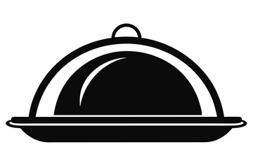 Obraz premium serving tray line art silhouette vector illustration