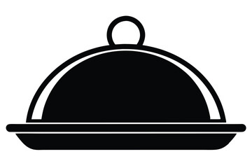 Obraz premium serving tray line art silhouette vector illustration