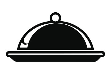 Obraz premium serving tray line art silhouette vector illustration