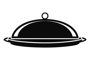 Obraz premium serving tray line art silhouette vector illustration