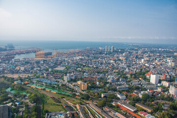 Obraz premium Aerial View of Colombo City and Port Harbor, Sri Lanka