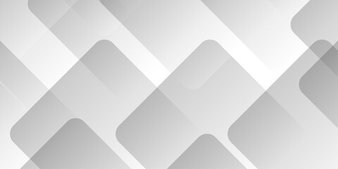 Gray wide lines or boxes geometry background wallpaper banner. Cover poster backdrop design. Modern Abstract white background design with layers of textured white transparent material in triangle.