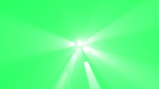 Abstract White Radial Light Streaks on Green Screen Background