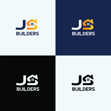 JS builders company logo design, Interior logo design, builders  company logo design, J logo, S logo, J S logo design, J S Home logo