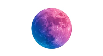 Colorful Moon on Transparent Background