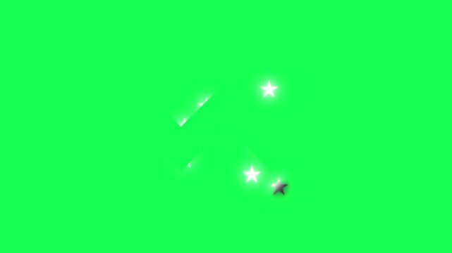 Creative Star Particles with Geometric Light Shapes on Green Screen