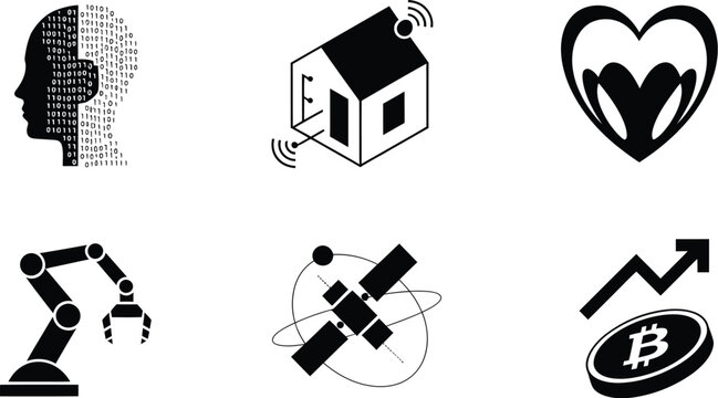 Abstract Technology Icons Collection for Modern Design Needs