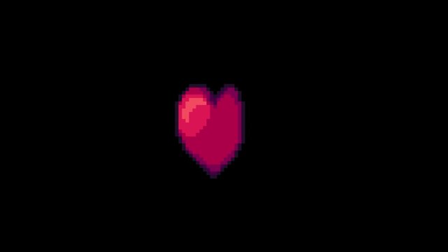 pixel art rotating red heart looping animation, perfect for your game projects.