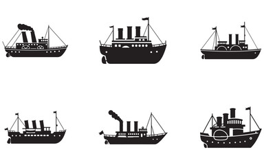 Obraz premium Collection of Vintage Ship Illustrations