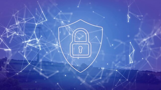 Animation of networks of connections with icons over mesh of