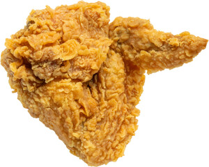 crispy fried chicken wing isolated on white background