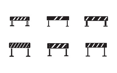 Set of Barrier Road Signs for Traffic Control