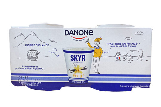 2 pots de Skyr &agrave; la vanille de Danone