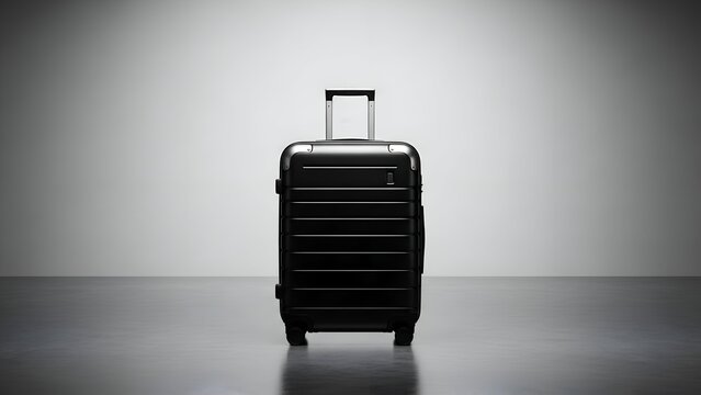 Black travel suitcase isolated 