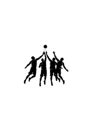 Teamwork High Five Silhouette, Athletes Celebrating Victory, Social Sport Connection and Community Fitness Concept Vector Art