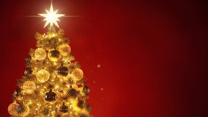 Christmas Tree with Ornaments and Star.