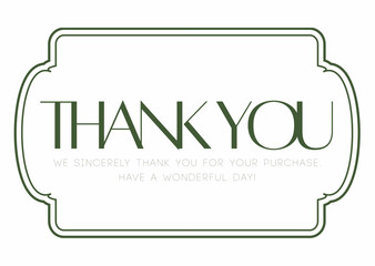 Green Minimalist Simple Professional Customer Thank You Card