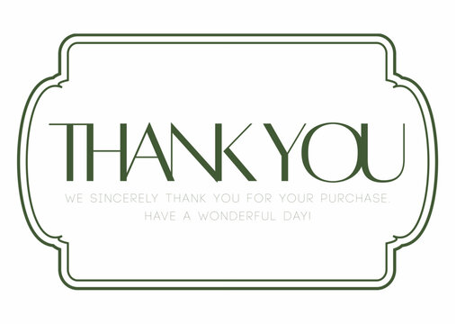 Green Minimalist Simple Professional Customer Thank You Card