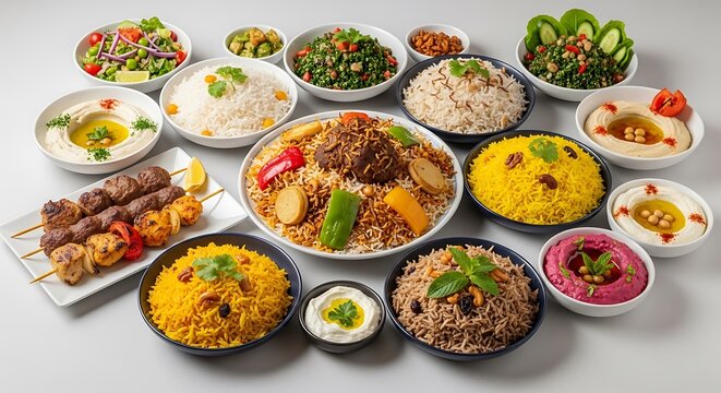 Assorted middle eastern cuisine platter