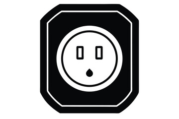 power outlet line art silhouette vector illustration