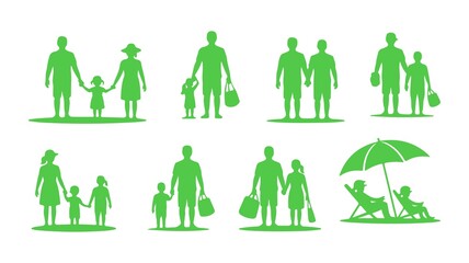 green and white people in circle